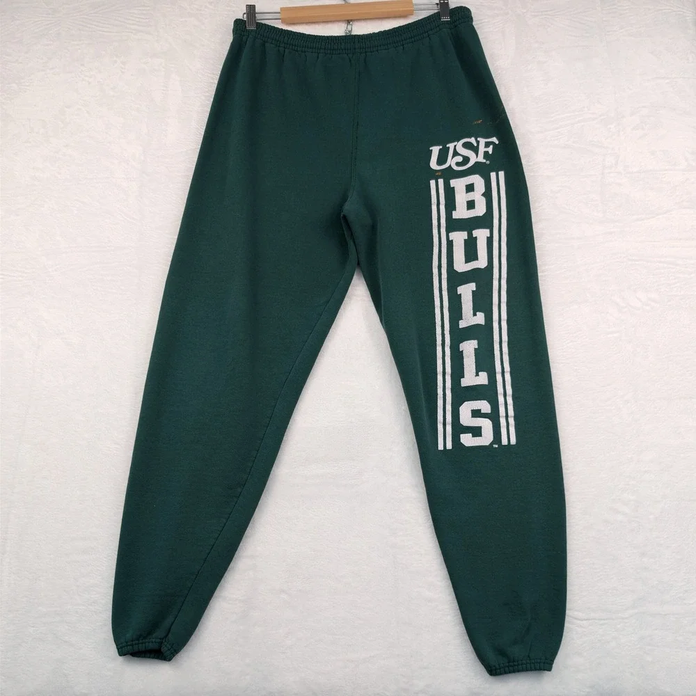 VTG Soffe Sweats USF Bulls Sweatpants Men's L Green Joggers NCAA Made in USA 90s